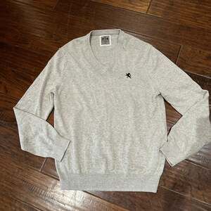 Express V Neck 100% Cotton Knit Mens Large Long‎ Sleeve Gray ..., $11*